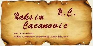 Maksim Cacanović vizit kartica